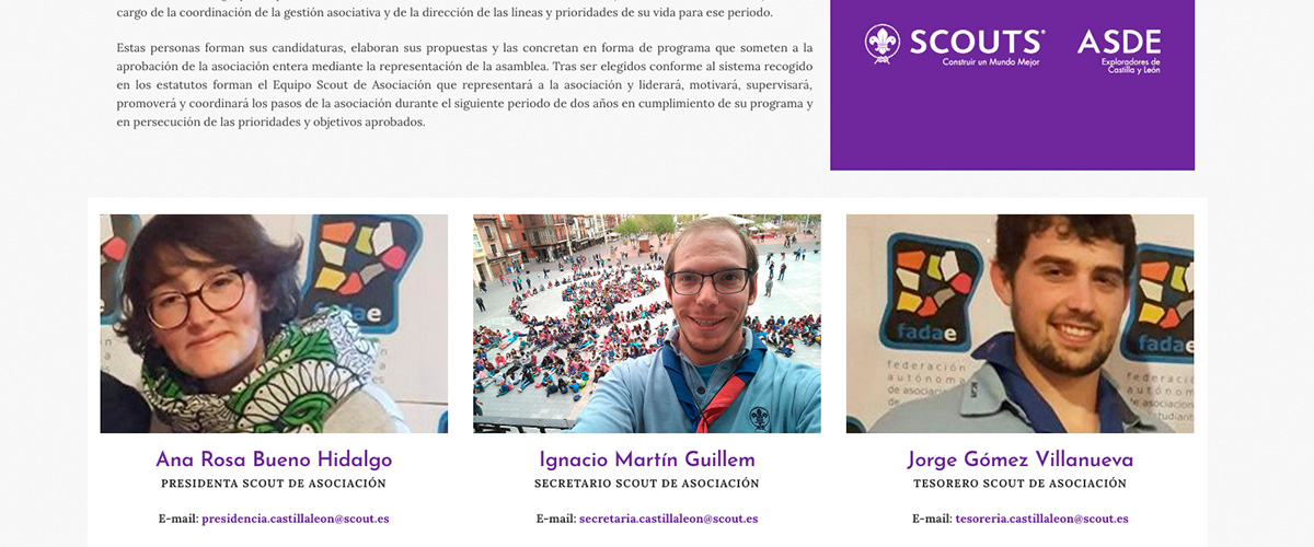diseño web scouts castilla y leon